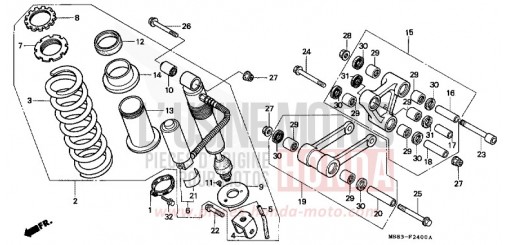 COUSSIN ARRIERE XRV650J de 1988